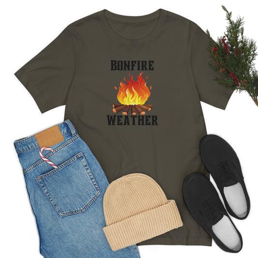 Bonfire Weather Unisex Jersey Short Sleeve Tee - Fall Tshirt