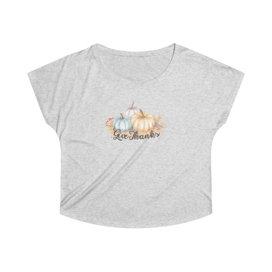 Give Thanks Women's Dolman Shirt - Give Thanks Pumpkins - Thanksgiving shirt